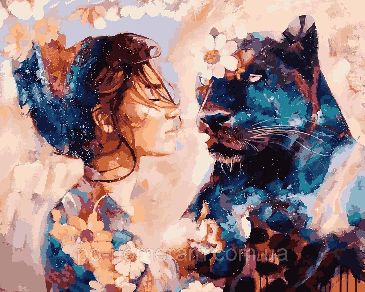 РукІтвор Картина за номерами (VP967) Зоряна пантера, 40 х 50 см, DIY Babylon