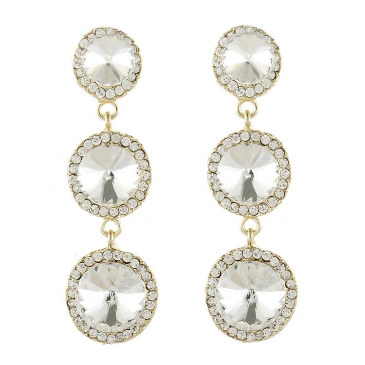 Сережки білі.Класика.Позолота, фото 1