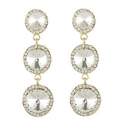 Сережки білі.Класика.Позолота