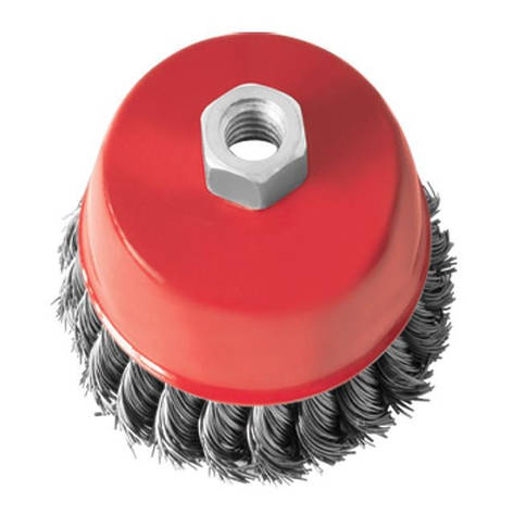 Щітка чашкова 65 мм, для КШМ, М14 (пучки крученого дроту) INTERTOOL BT-2065, фото 1