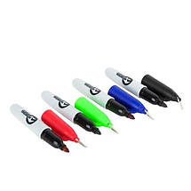 Міні-перманентні маркери кольорові, L= 93 мм, 80 шт/упак. (чорний, синій, зелений, червоний) INTERTOOL KT-5011, фото 2