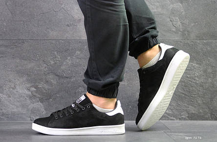 Кросівки чоловічі Adidas Stan Smith ,замшеві,чорні з білим 44р, фото 2