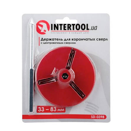 Тримач для корончастих свердел 83 мм, з центрувальним свердлом INTERTOOL SD-0398, фото 1