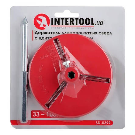 Тримач для корончастих свердел 103 мм, з центрувальним свердлом INTERTOOL SD-0399, фото 1