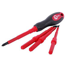 Набір діелектричних викруток зі знімною рукояткою 5ед. INTERTOOL VT-2105