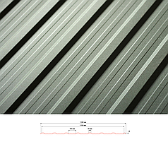 Профнастил Т-15 (RAL 9006) Модуль Україна 0,45 / 0,5 мм