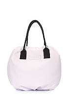 Біла сумка на зав'язках POOLPARTY Muffin зі штучної шкіри