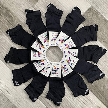 Шкарпетки жіночі спортивні мікрофібра Adidas, Туреччина, 36-40 розмір, чорні, 03469