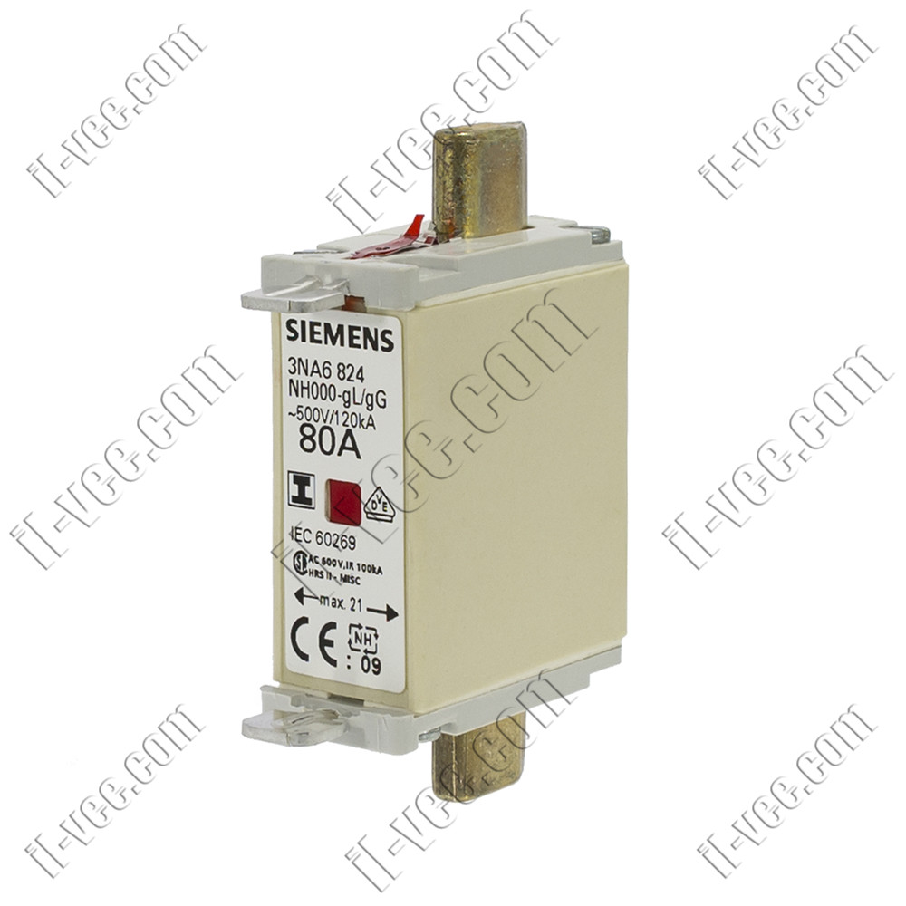 Запобіжник Siemens 3NA6824 NH000-gL/gG 80A 500V