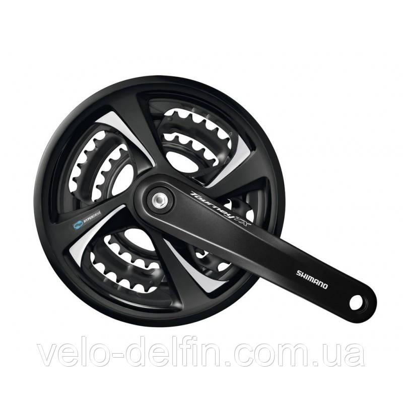 Шатун Shimano FC-TY501 42/34/24T, 170 mm, під квадрат, чорний, фото 1
