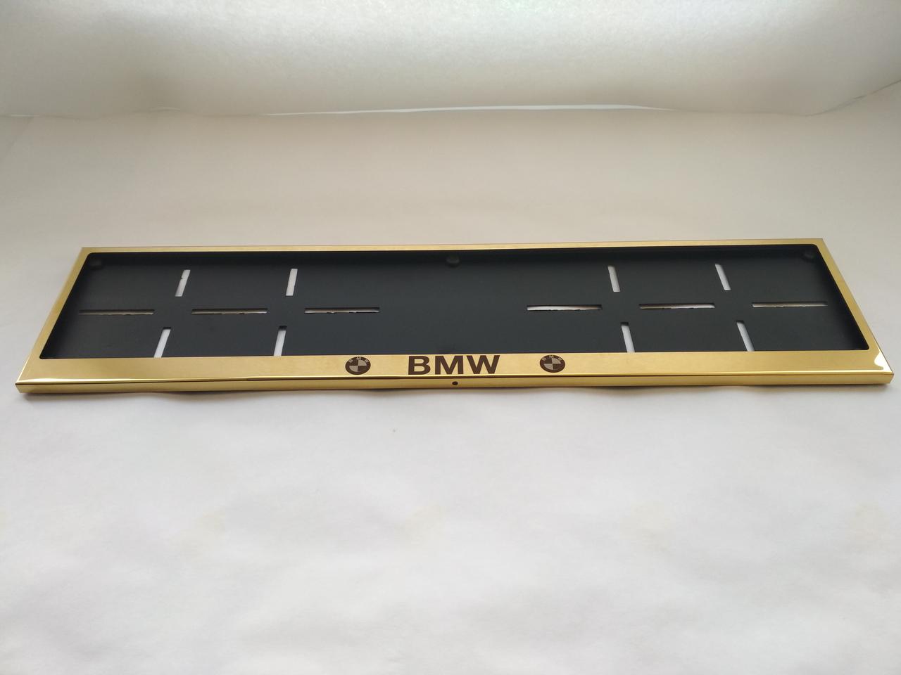 Номерна рамка для авто BMW gold