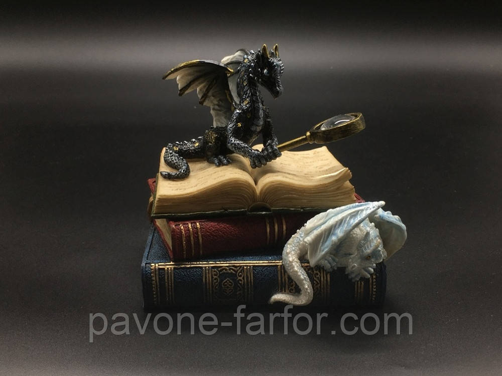 Колекційна статуетка, скринька Veronese Дракон на книгах WU77103AA