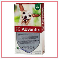 Краплі Advantix до 4 кг (Адвантикс) для Собак від Клею, Бліх, комарів, москітів (4 піпетки/0,4 мл)