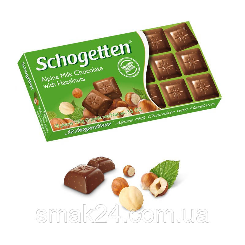 Шоколад Schogetten Alpine Milk with Hazelnuts ( Шогеттен Альпийское ...
