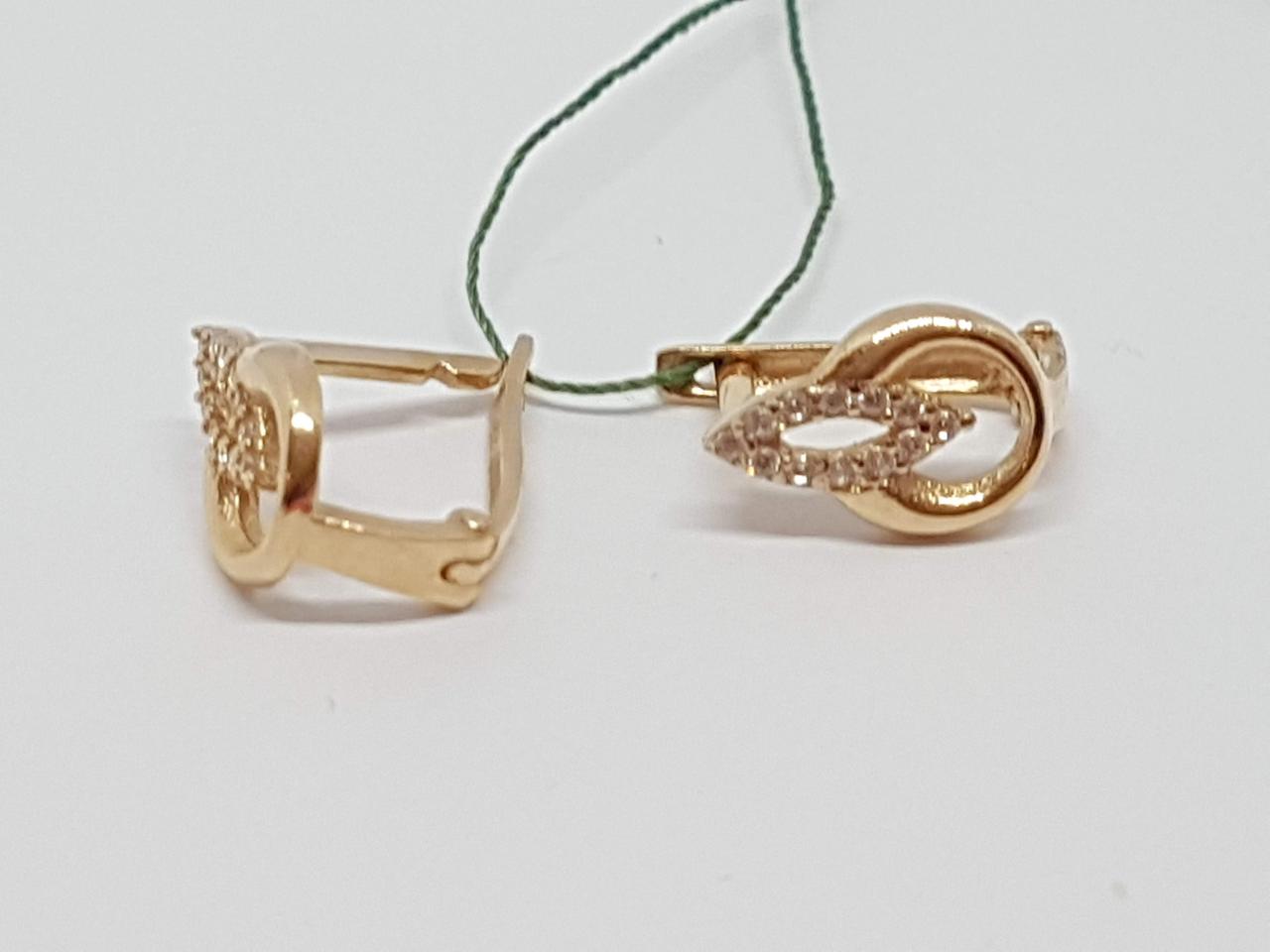 Золоті сережки з фіанітами.   9200354