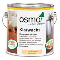 Масло для твёрдых пород дерева Osmo Klarwachs, 1101 бесцветное 0,75 л