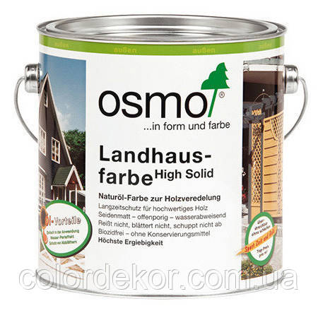 Непрозора фарба для дерев'яних фасадів Osmo Landhausfarbe 2101 біла 0,75 л