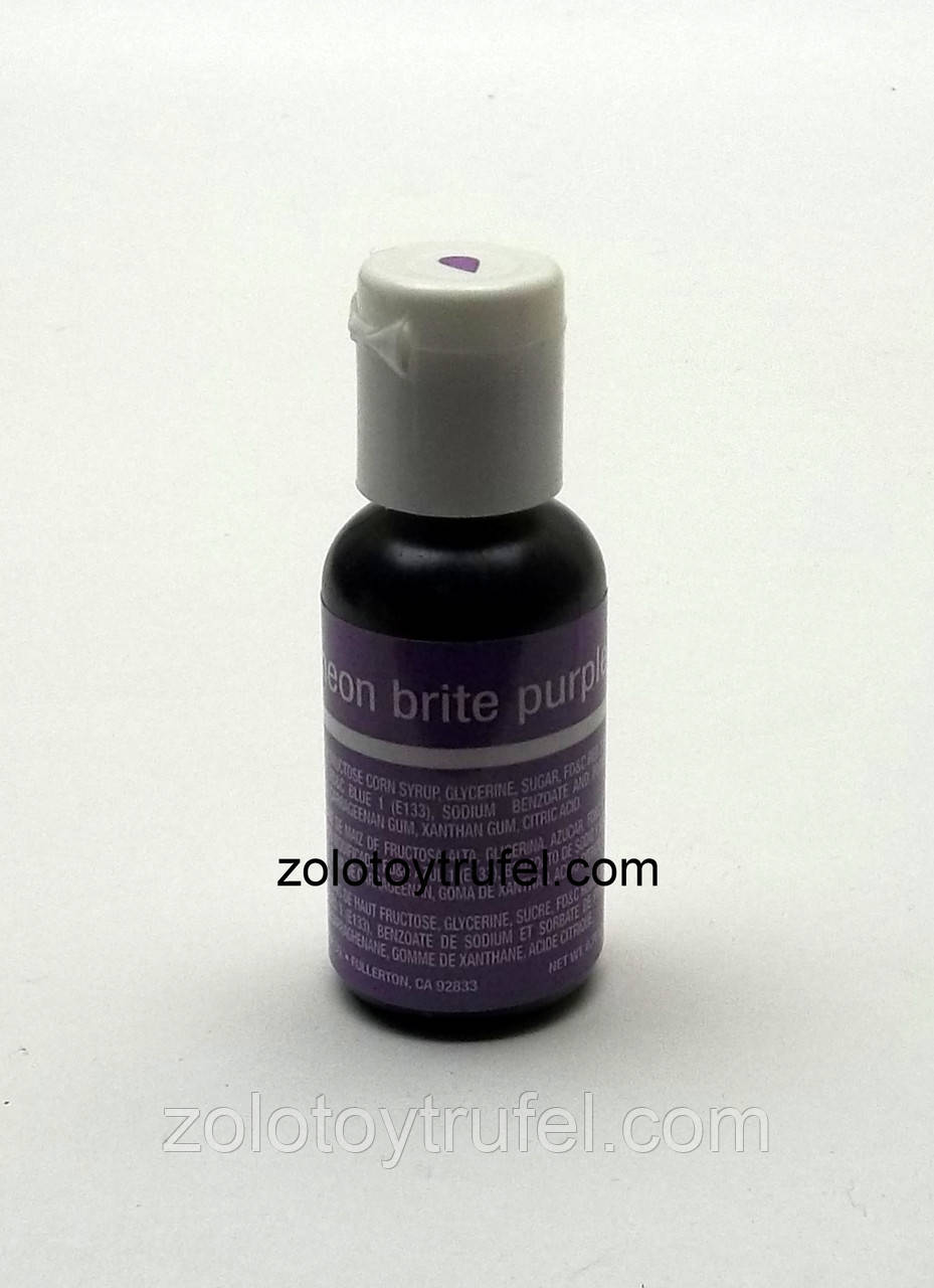 Барвник гелевий "Neon brite purple 20 мл",Chefmaster, фото 1