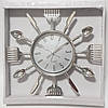 Настінний годинник (25 см) на кухню "Ложки-веделки-ножі" столові прилади сріблястий Time, фото 4