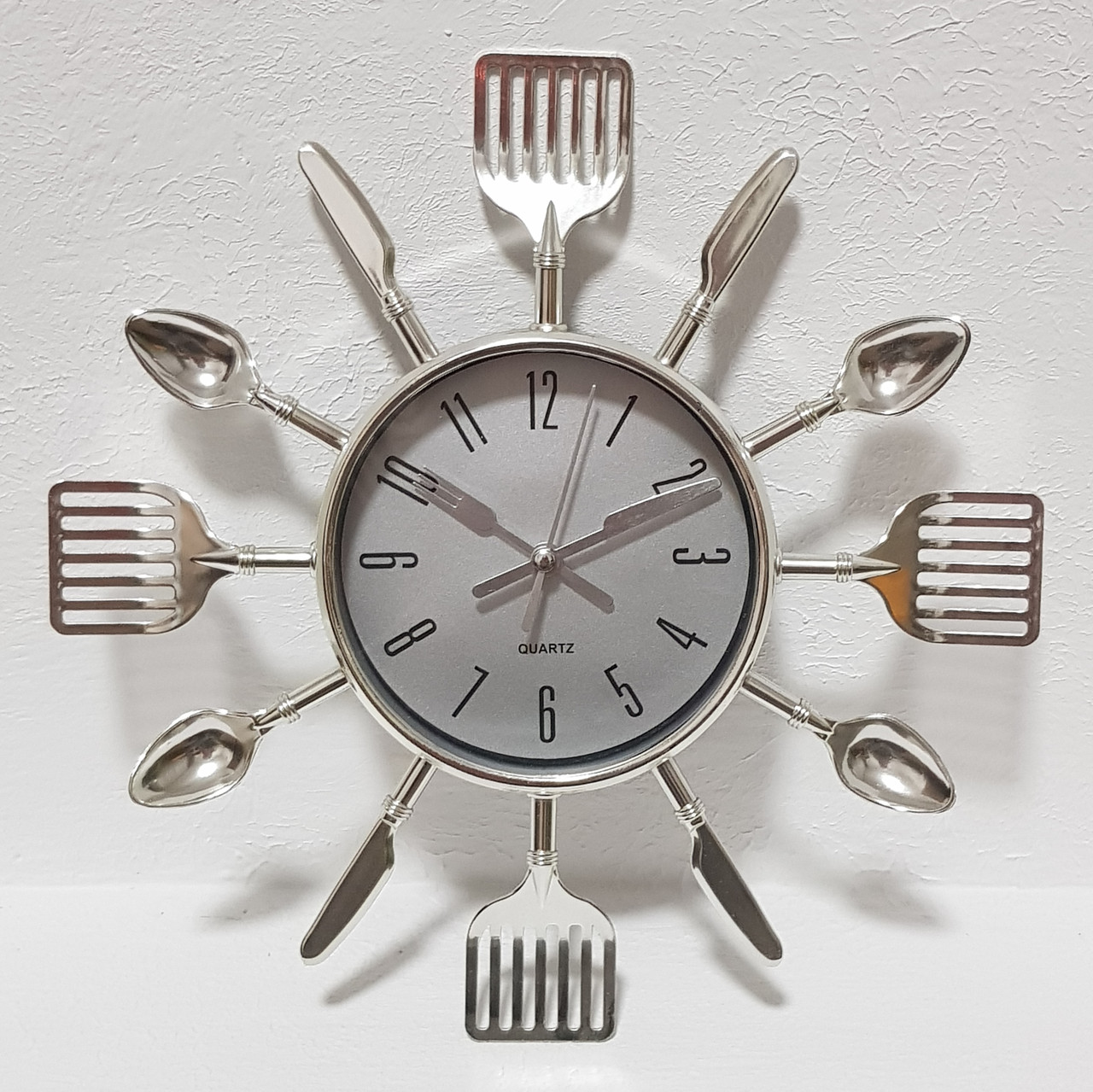 Настінні годинники на кухню "Ложки-вилки-ножі" столові прилади (25х25 см) [Пластик] Best Time