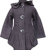 Пальто чорне демісизонне на дівчинку 140-146 зросту Букле