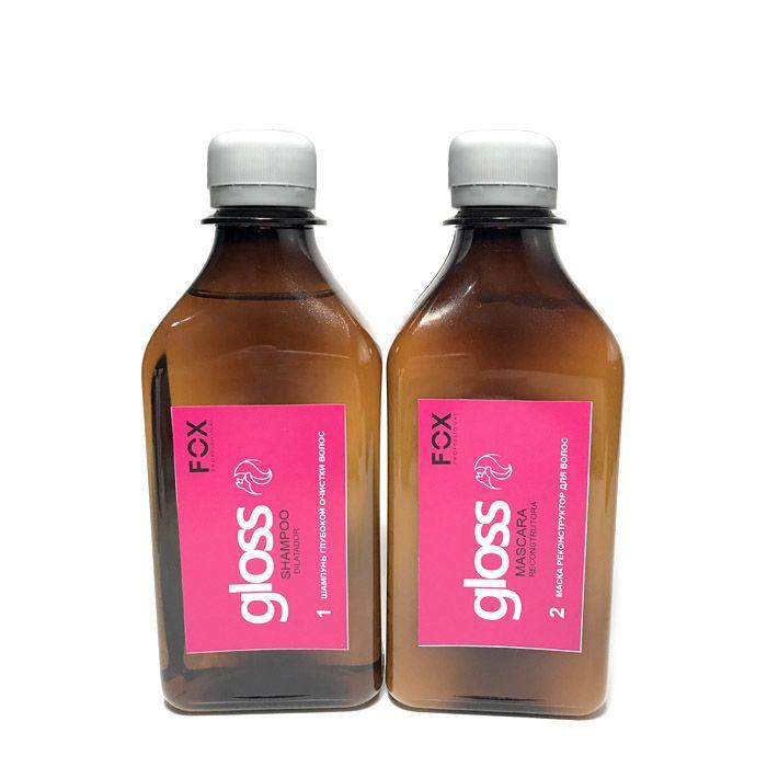 Fox Gloss Набір для кератинового випрямлення волосся 2х200 г (розлив)