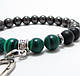 Браслет із натуральних каменів Гематит Шунгіт Малахіт, фото 3