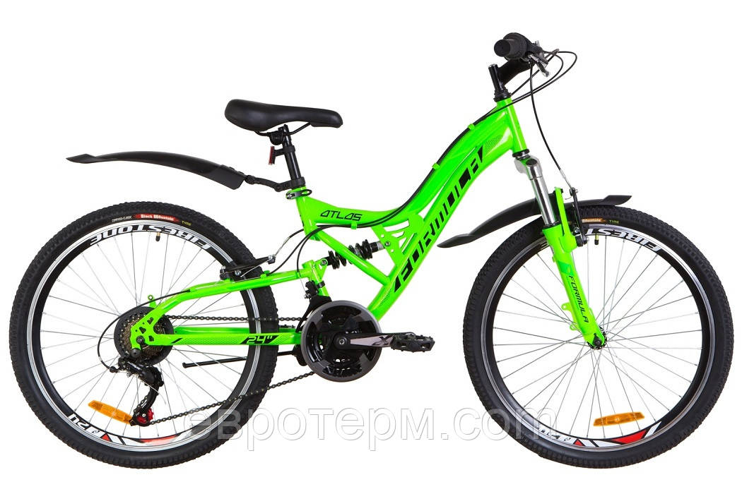 Велосипед FORMULA 24" ATLAS 2019 AM2 14G Vbr рама 14 St Салатовий з крилом (OPS-FR-24-138)