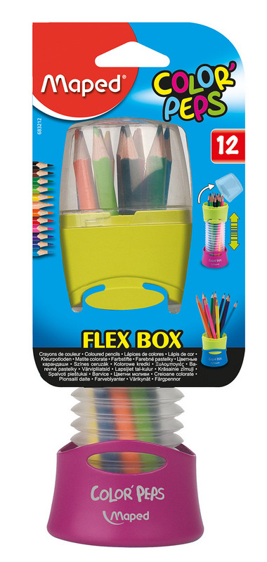 Карандаши цветные Maped COLOR PEPS Flex Box 12цв раздвижной пенал (MP.683212) - фото 2 - id-p534326760