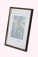 Рамка 25х25 см. з пластику - Коричневий темний з "золотом" - з Склопластиком або з склом