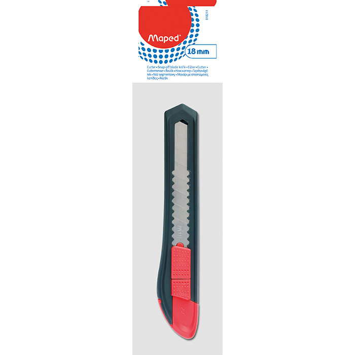 Нож канцелярский Maped START 18мм серый с красным мех.фиксат трафаретный MP.018211 - фото 2 - id-p526201296