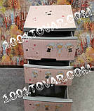 Комод пластиковий, з малюнком Дівчинки сірий, 4 ящики, Алеана, фото 3