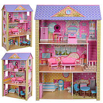 Дерев'яний ляльковий будиночок із меблями, 118 см висота, будиночок для барбі MD 2009