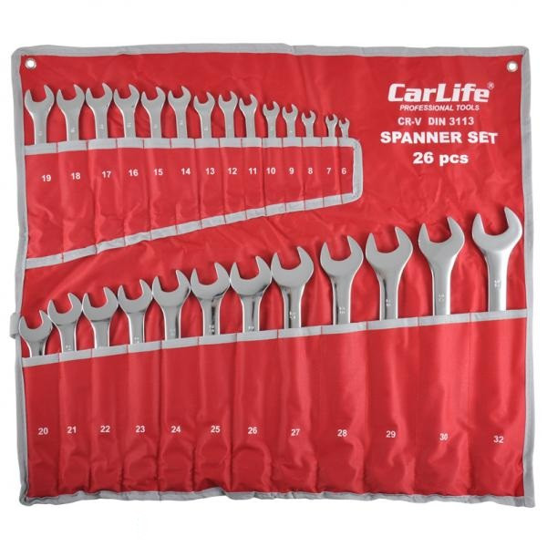 Набір ключів ріжково-накидних CarLife WR4226