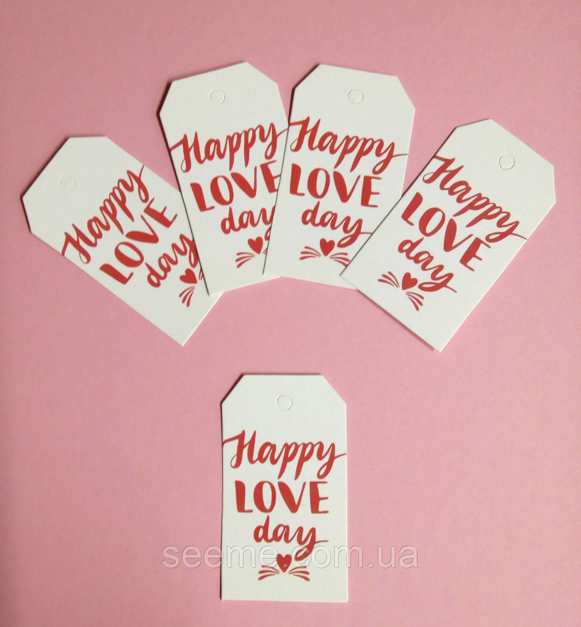 Теги з друком "Happy Love Day", 10 шт.