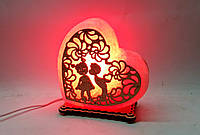Соляная лампа, ночник, светильник сердце мальчик с девочкой