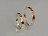 Срібне обручальне кільце зі вставками з золота, фото 4