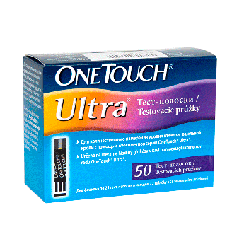 Тест-смужки One Touch Ultra, для глюкометрів, 50 шт.