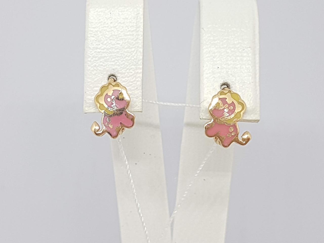 Золоті сережки з емаллю. 400213Е