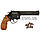 Револьвер під патрон Флобера Stalker 6 Black, коричнева ручка, фото 2