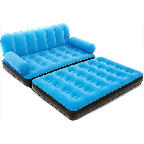 Надувний диван трансформер Bestway 67356 з насосом блакитний, фото 1