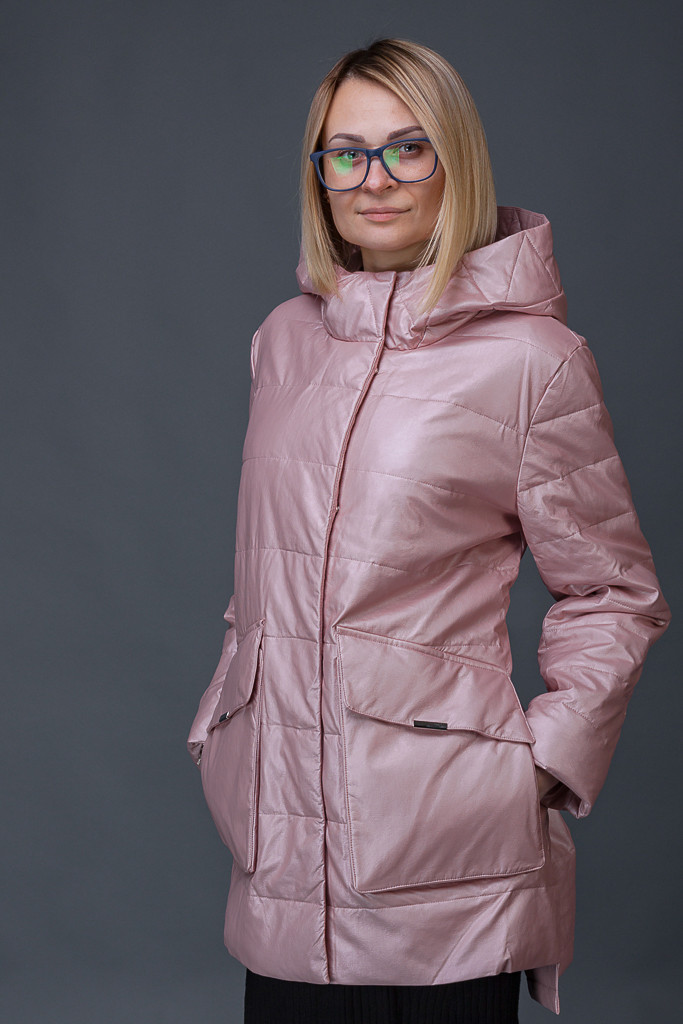 Жіноча куртка ZLLY (Zilanliya) зі шкіри PU батальні розміри