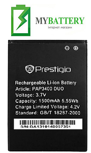 Оригінальний акумулятор АКБ батарея Prestigio MultiPhone 3400 Duo/PAP3400 1500 mAh 3.7 V