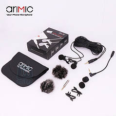 Петличний мікрофон Ulanzi Arimic Dual з двома мікрофонами, кабель 6 м. 