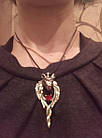 Кулон, підвіска "Вовк" із кристалом на шнурку, фото 3
