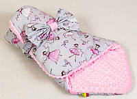 Конверт - одеяло на выписку демисезонный BabySoon Балеринка 80 х 85см розовый (032)