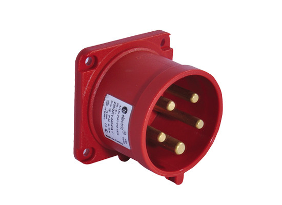 Роз'єм силовий: вилка фланцева 70х70, 32 А, 5 полюсів 3p+n+e, IP44