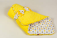 Зимний плюшевый конверт на выписку BabySoon Солнышко 80 х 85 см желтый (060)