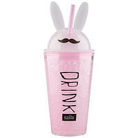 Стакан пластиковий із трубочкою "Банні"