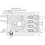 Підсилювач Звуку D класу на TDA7498E 2х160w або 1х220w DC 15-36V 8A з RCA і регулятором, фото 4